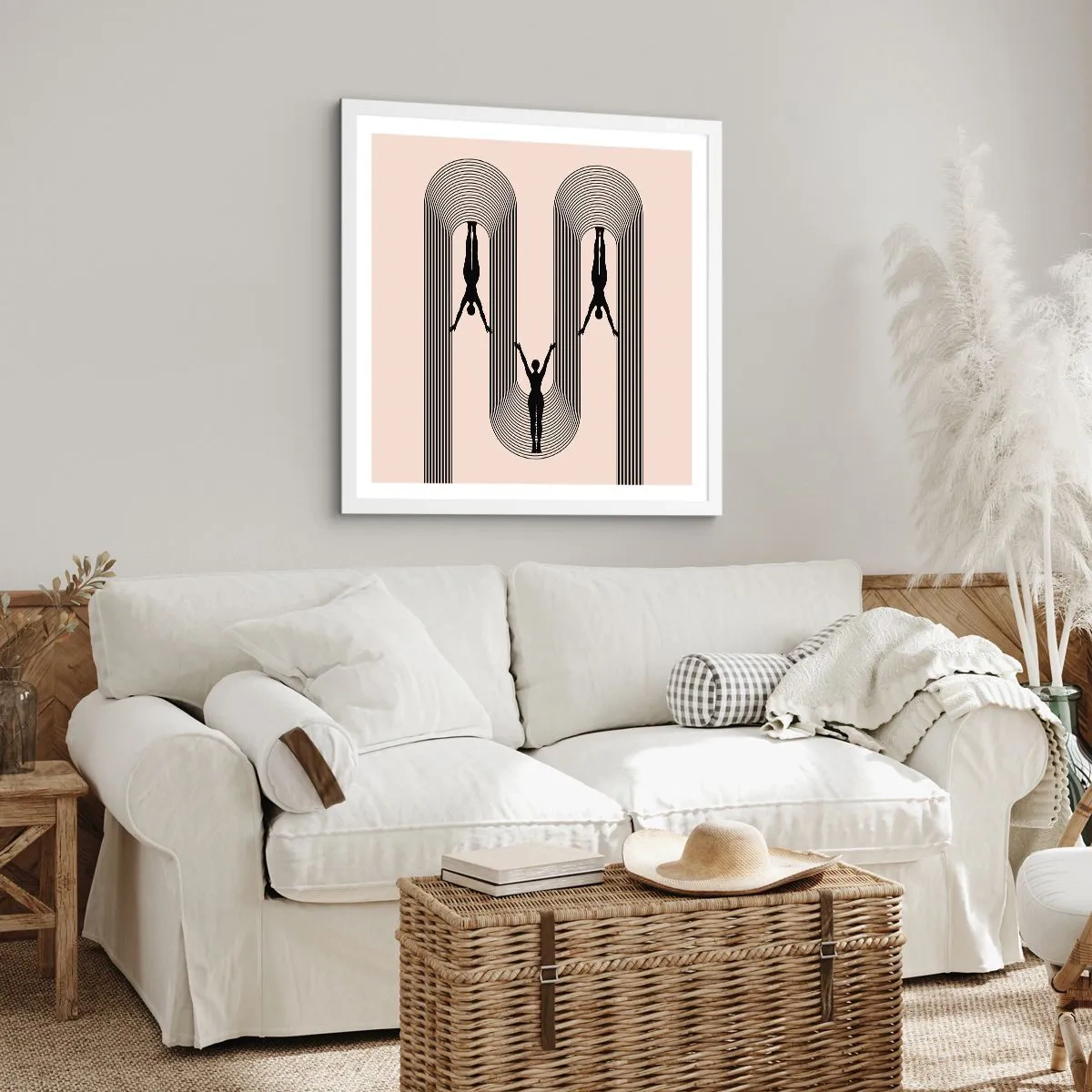 Affisch i vit ram - Upp och ner - 30x30 cm