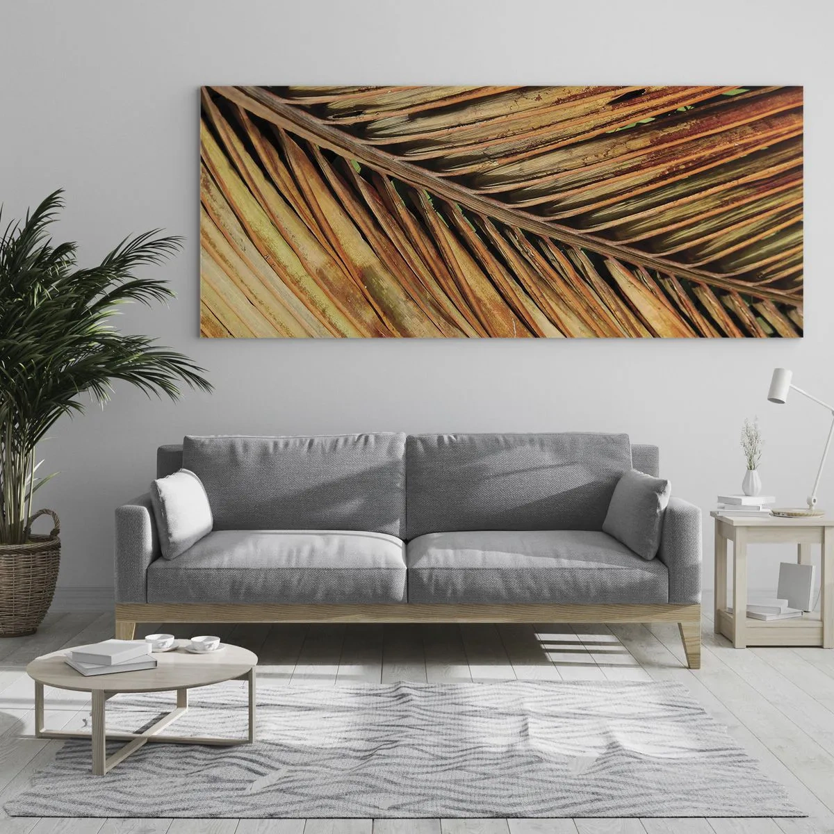 Glastavla - Bild på glas - Kokosguld - 160x50 cm