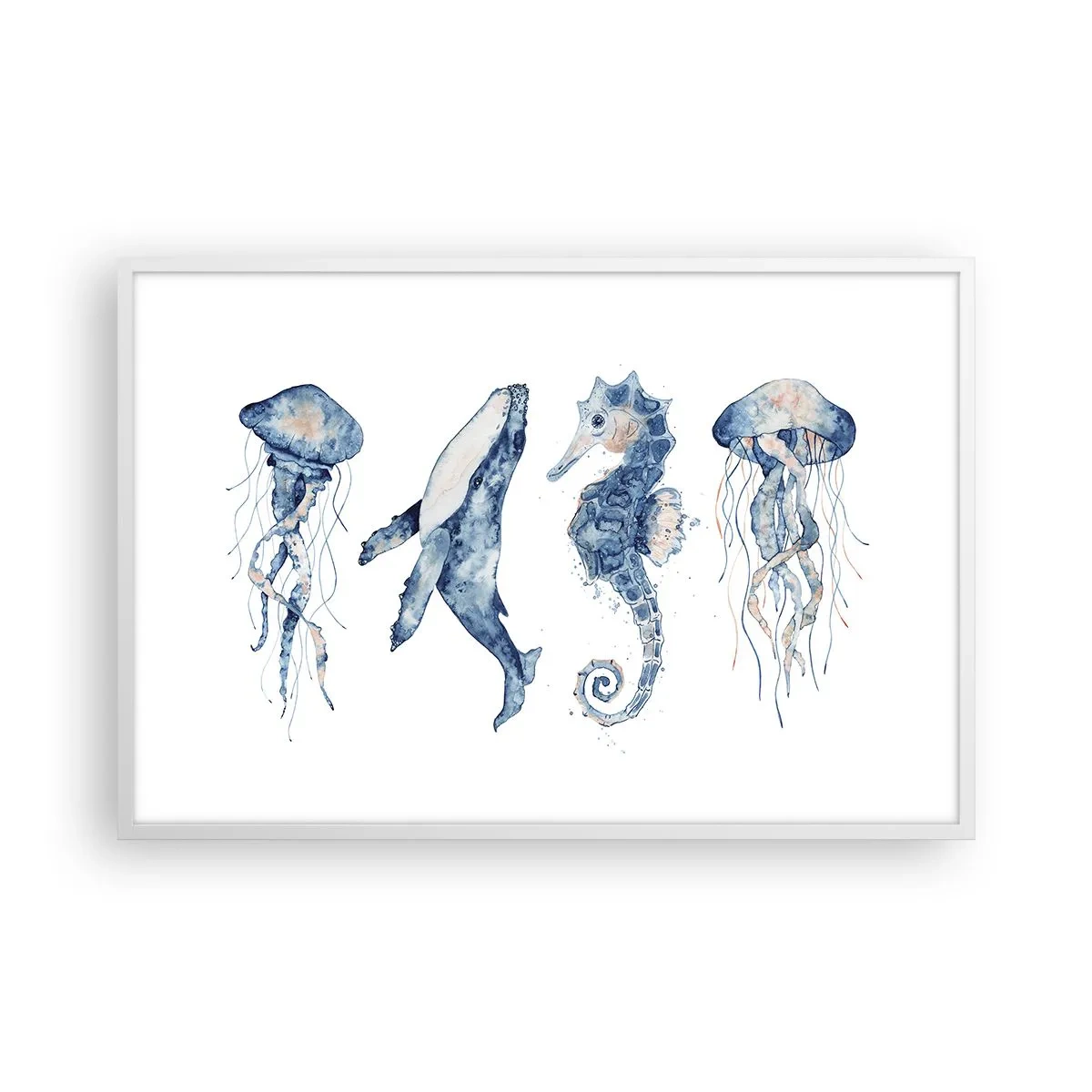 Affisch i vit ram - Havets under - 91x61 cm
