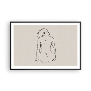 Affisch i svart ram - Naken flicka - 91x61 cm