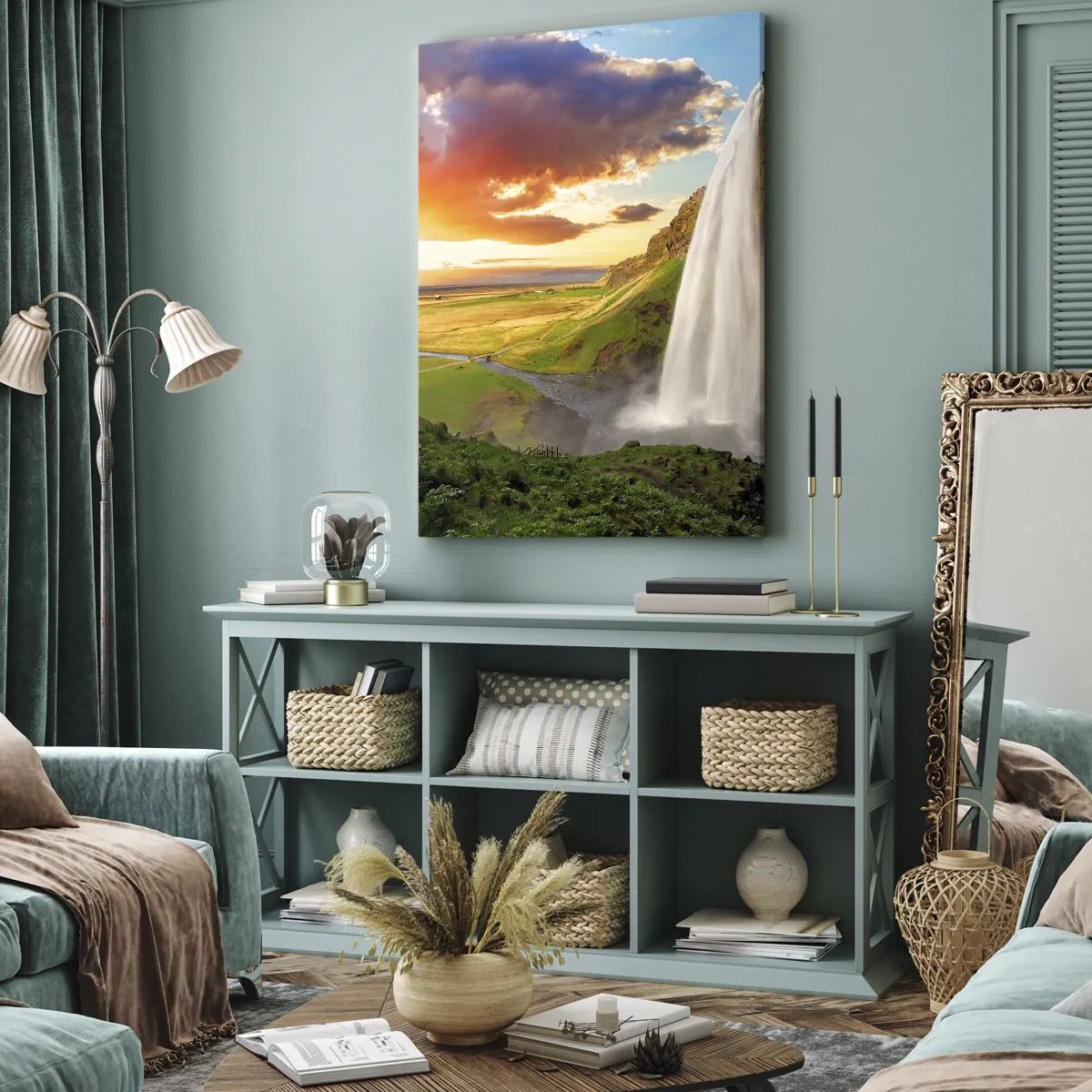 Canvastavla - Bild på duk - Full av isländsk sommar - 80x120 cm