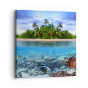 Canvastavla - Bild på duk - Himmelska ön hälsar välkommen - 30x30 cm