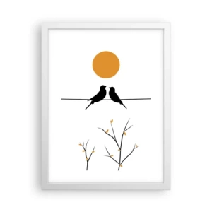Affisch i vit ram - Näktergalens kväll - 30x40 cm