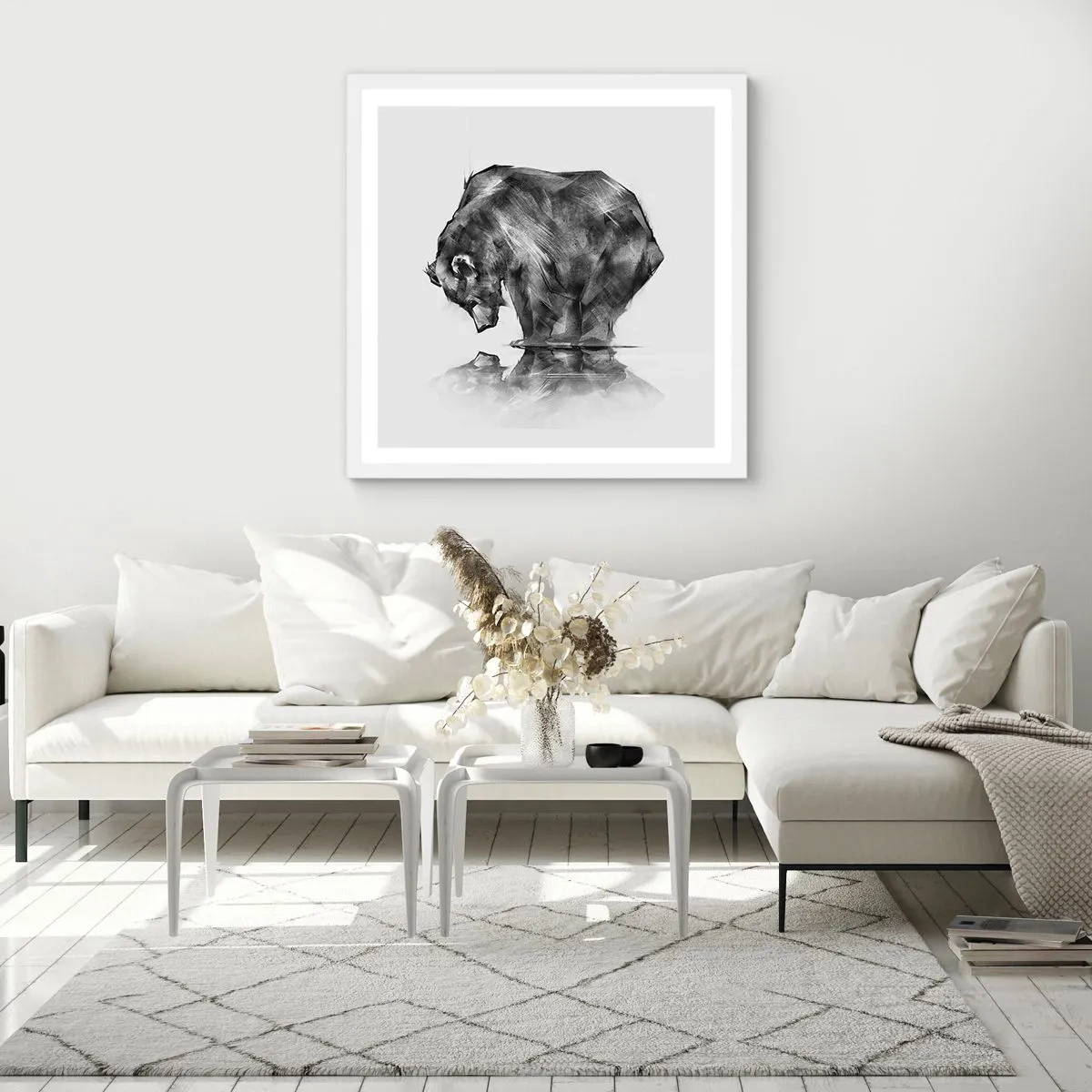 Affisch i vit ram - Roligt att se någon närstående - 60x60 cm