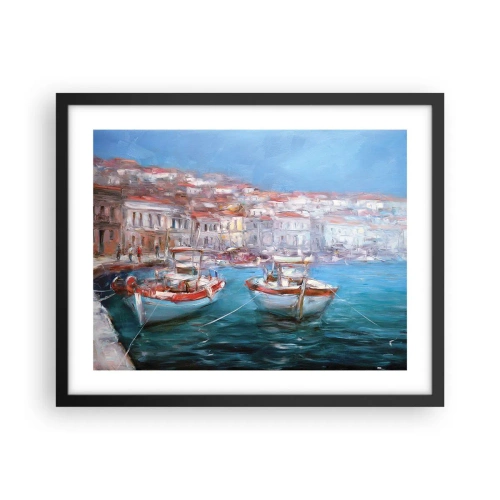 Affisch i svart ram - Italiensk vik - 50x40 cm