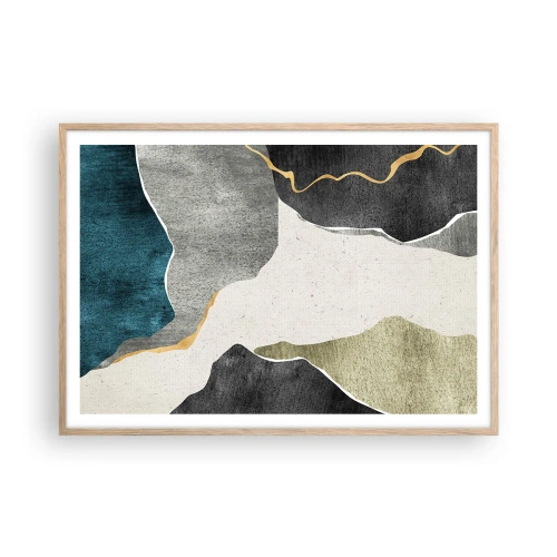 Affisch i ram av ljusek - Mosaikkomposition med en guldtråd - 100x70 cm