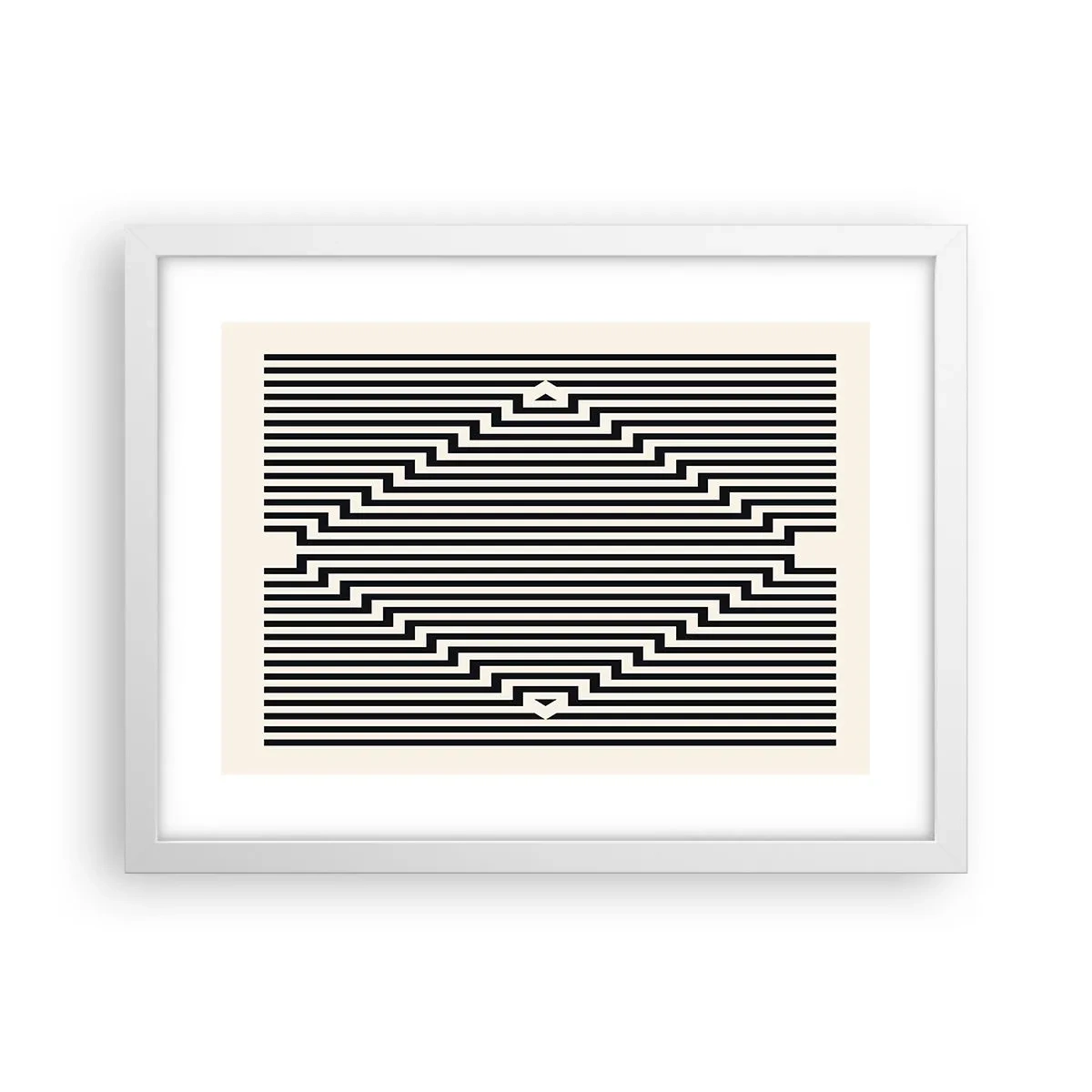 Affisch i vit ram - Geometrisk illusion - 40x30 cm
