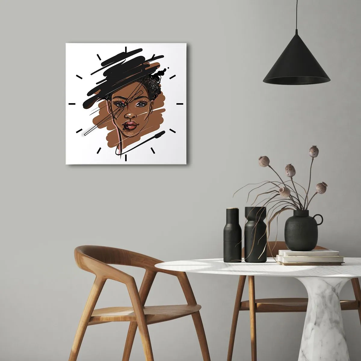 Väggklocka - Klocka på glas - Söt som choklad - 40x40 cm