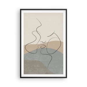 Affisch i svart ram - Beröra med pensel - 61x91 cm