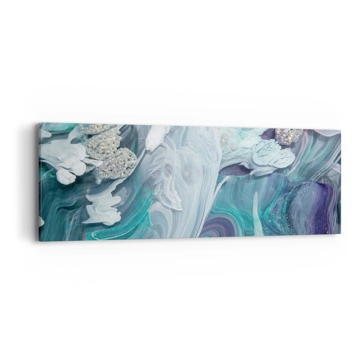 Canvastavla - Bild på duk - Blåhetens strömmar - 90x30 cm