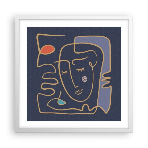 Affisch i vit ram - I drömmarnas värld - 50x50 cm