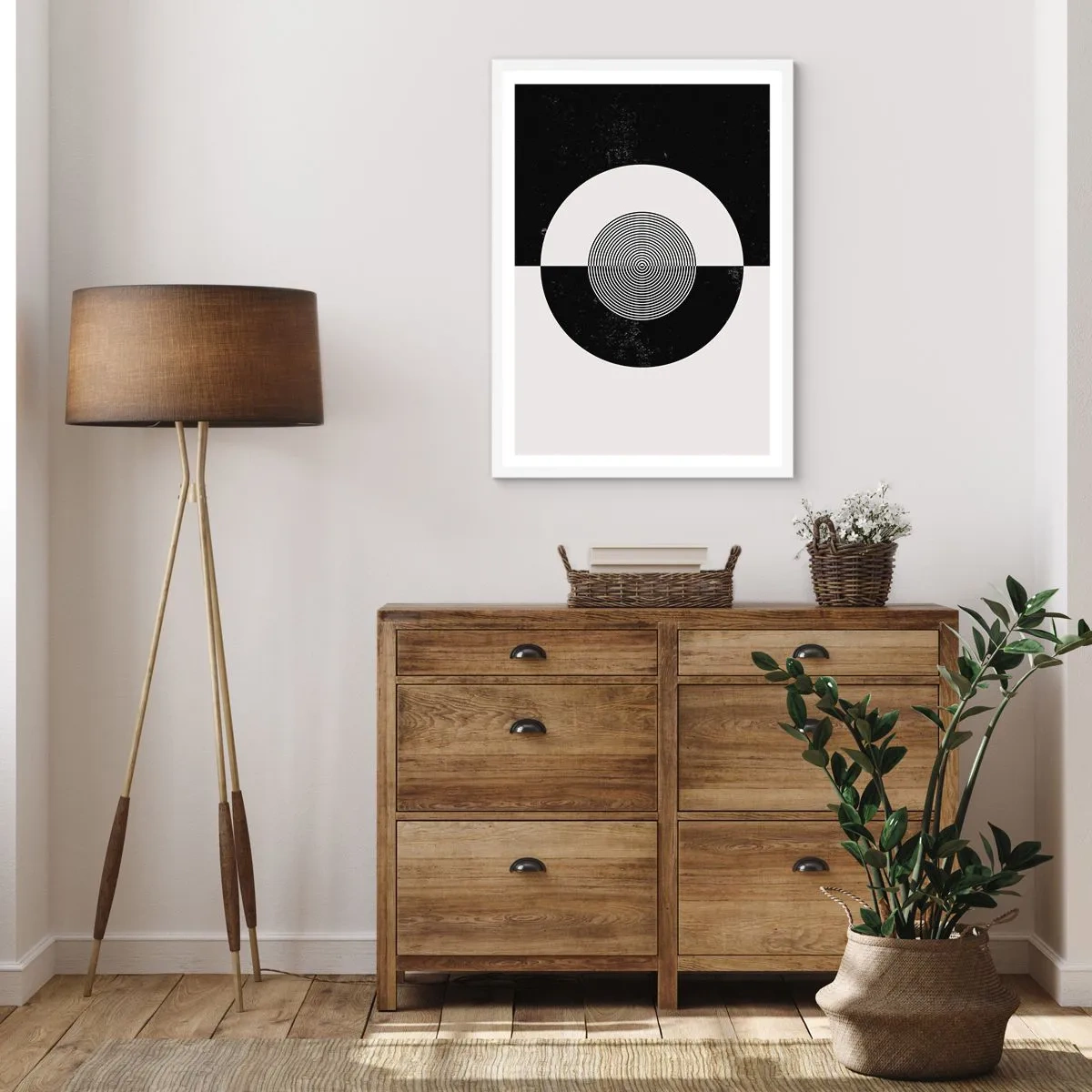 Affisch i vit ram - Harmoni i svart och vitt - 50x70 cm