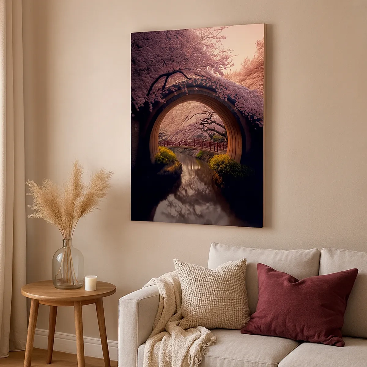 Canvastavla - Bild på duk - Japansk vår - 50x70 cm