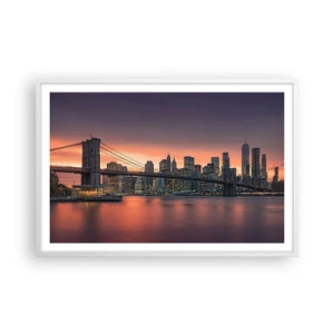 Affisch i vit ram - Doppad i lila tystnad - 91x61 cm