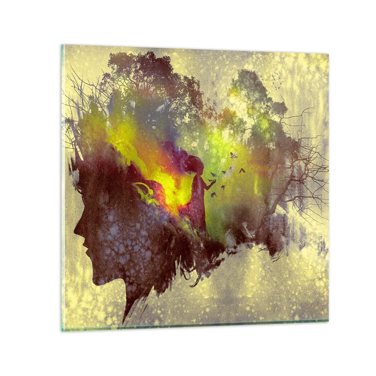 Glastavla - Bild på glas - Moder Naturen - 50x50 cm