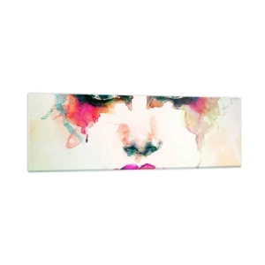 Glastavla - Bild på glas - Porträtt målad med regnbågen - 160x50 cm