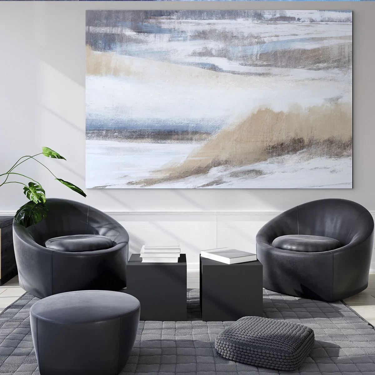 Glastavla - Bild på glas - Vinterkomposition - 120x80 cm