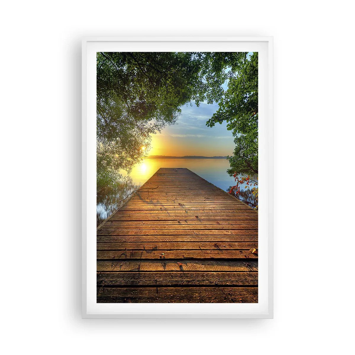 Affisch i vit ram - Sakta ner, sätt dig - 61x91 cm