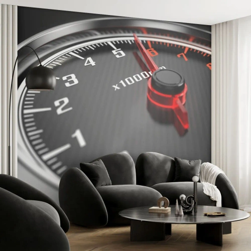 Fototapet Standard Eco - Gasen i golvet - Bil, Hastighetsmätare, 3D - 250x175 cm