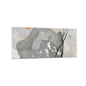 Glastavla - Bild på glas - Organisk komposition - 120x50 cm