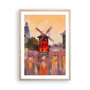 Affisch i ram av ljusek - Ikoner av Paris – Moulin Rouge - 50x70 cm
