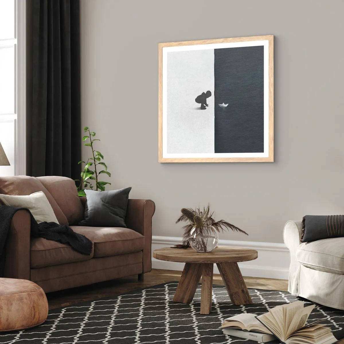 Affisch i ram av ljusek - En stor expedition - 30x30 cm