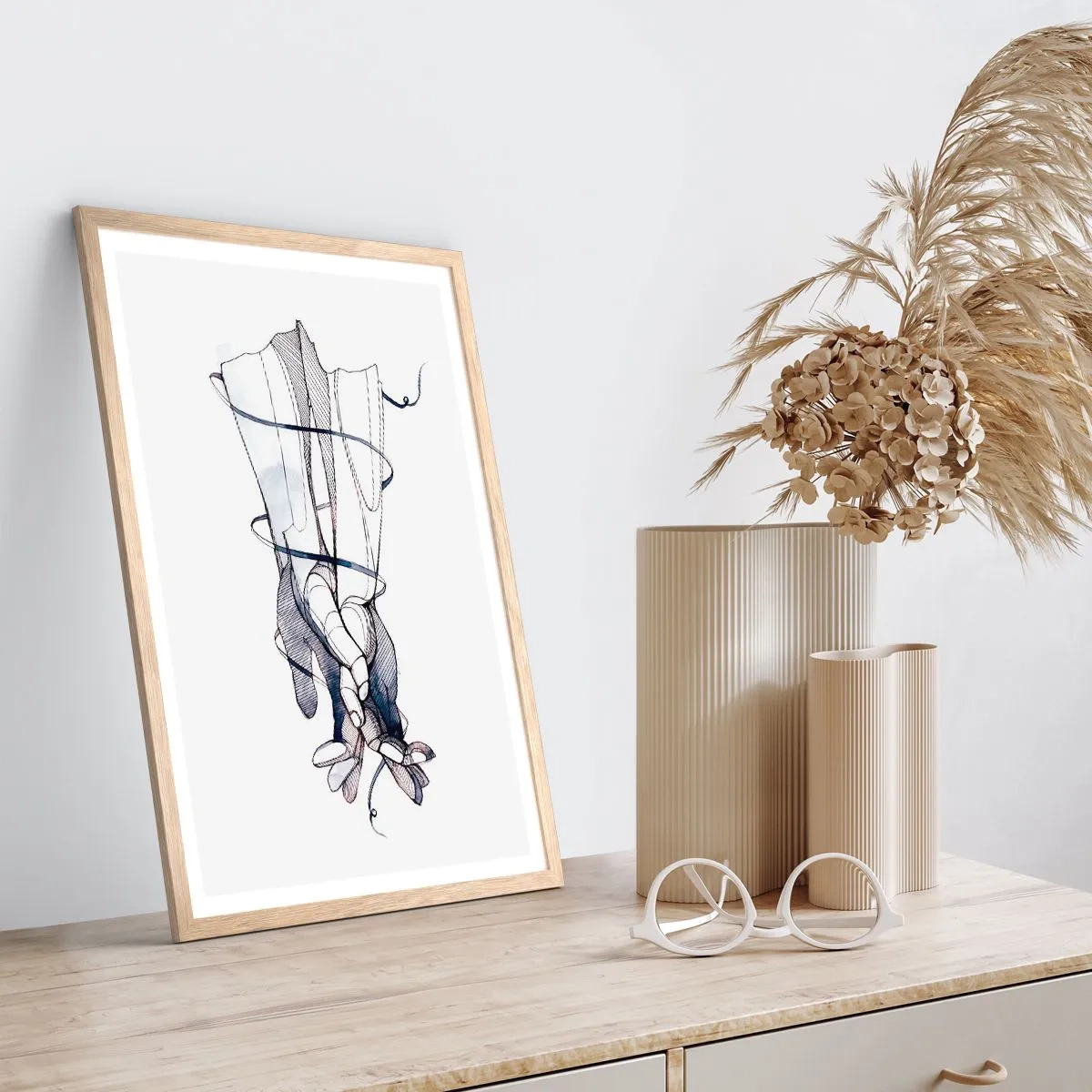 Affisch i ram av ljusek - Smekningens studie - 50x70 cm