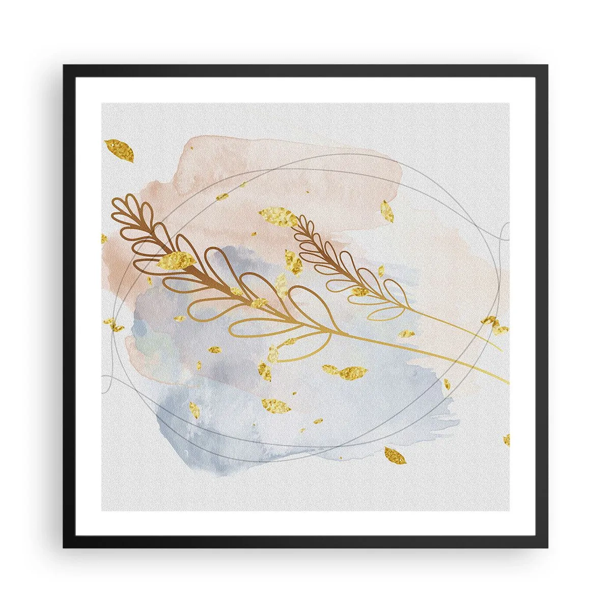 Affisch i svart ram - En gyllene explosion - 60x60 cm