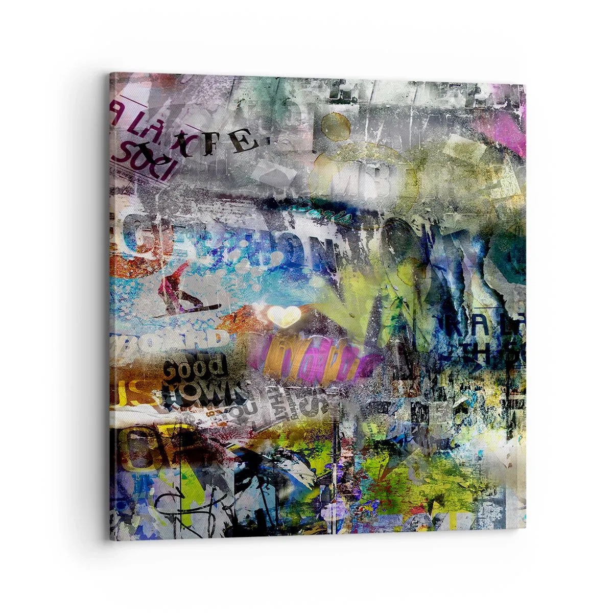 Canvastavla - Bild på duk - Collage med minnen - 70x70 cm