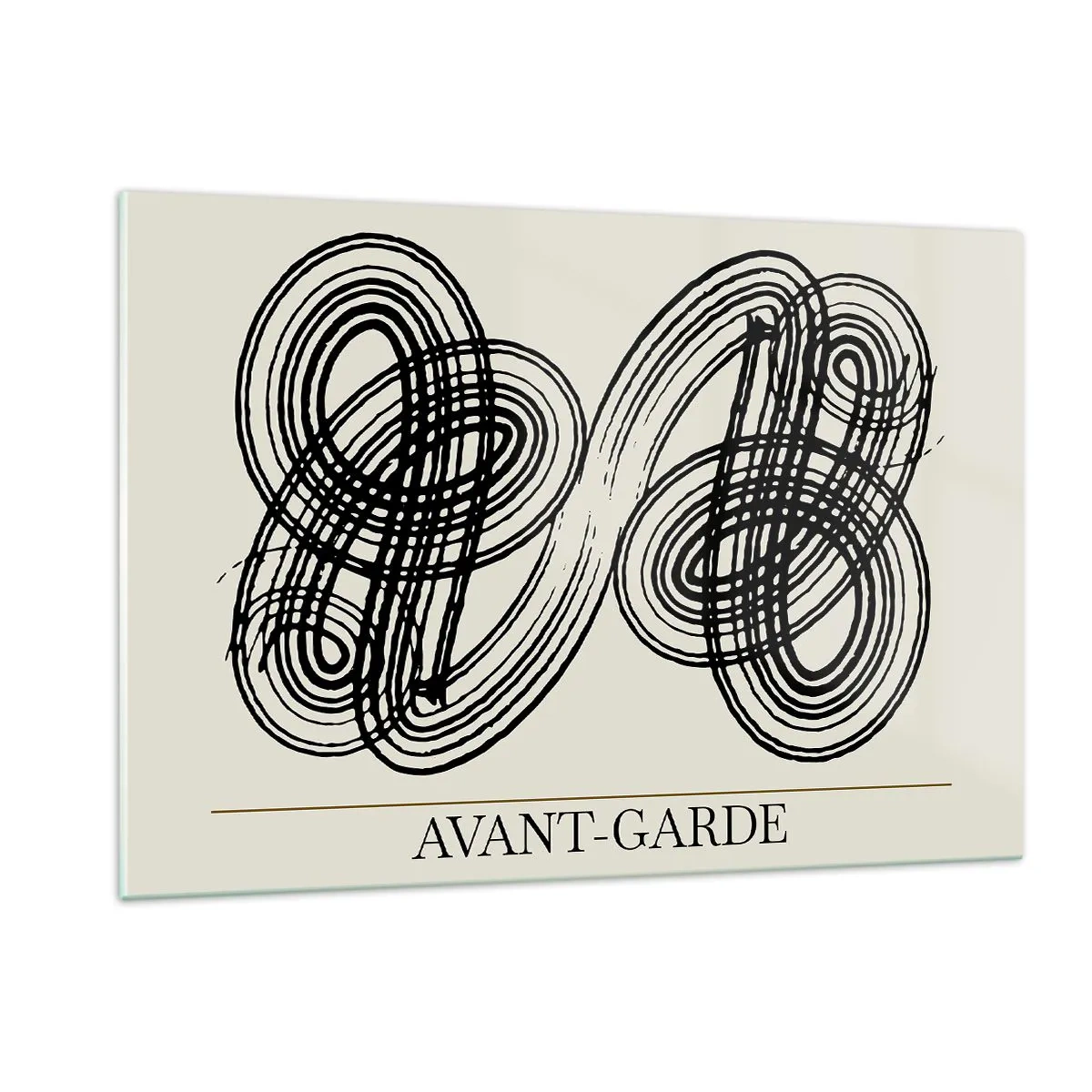 Glastavla - Bild på glas - Det kom ut spontant - 120x80 cm