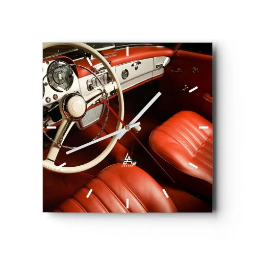 Väggklocka - Klocka på glas - Lyx i vintage stil - 40x40 cm