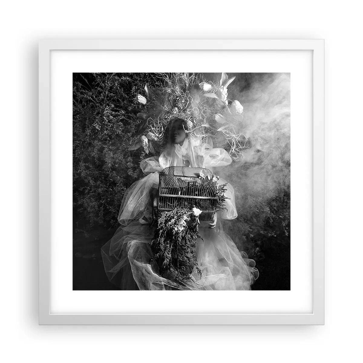 Affisch i vit ram - Bara Moder - Natur - 40x40 cm