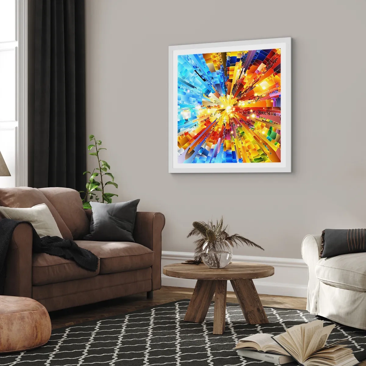 Affisch i vit ram - In medias res - 40x40 cm