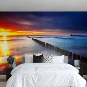 Fototapet Premium Canvas - Lyssna på tystnaden - Landskap, Solnedgång, Strand - 250x175 cm