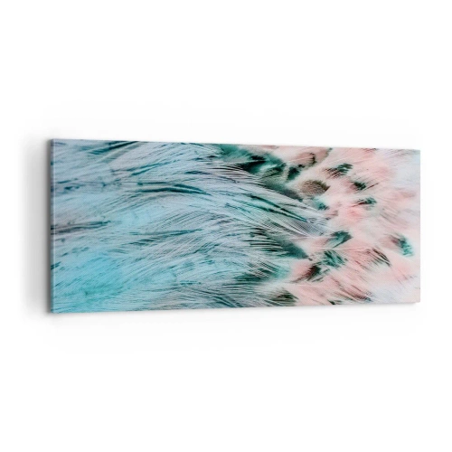 Canvastavla - Bild på duk - Safir-rosa dun - 100x40 cm