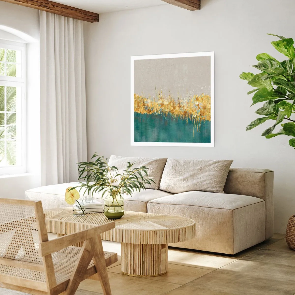 Affisch - Den gyllene gränsen - 50x50 cm