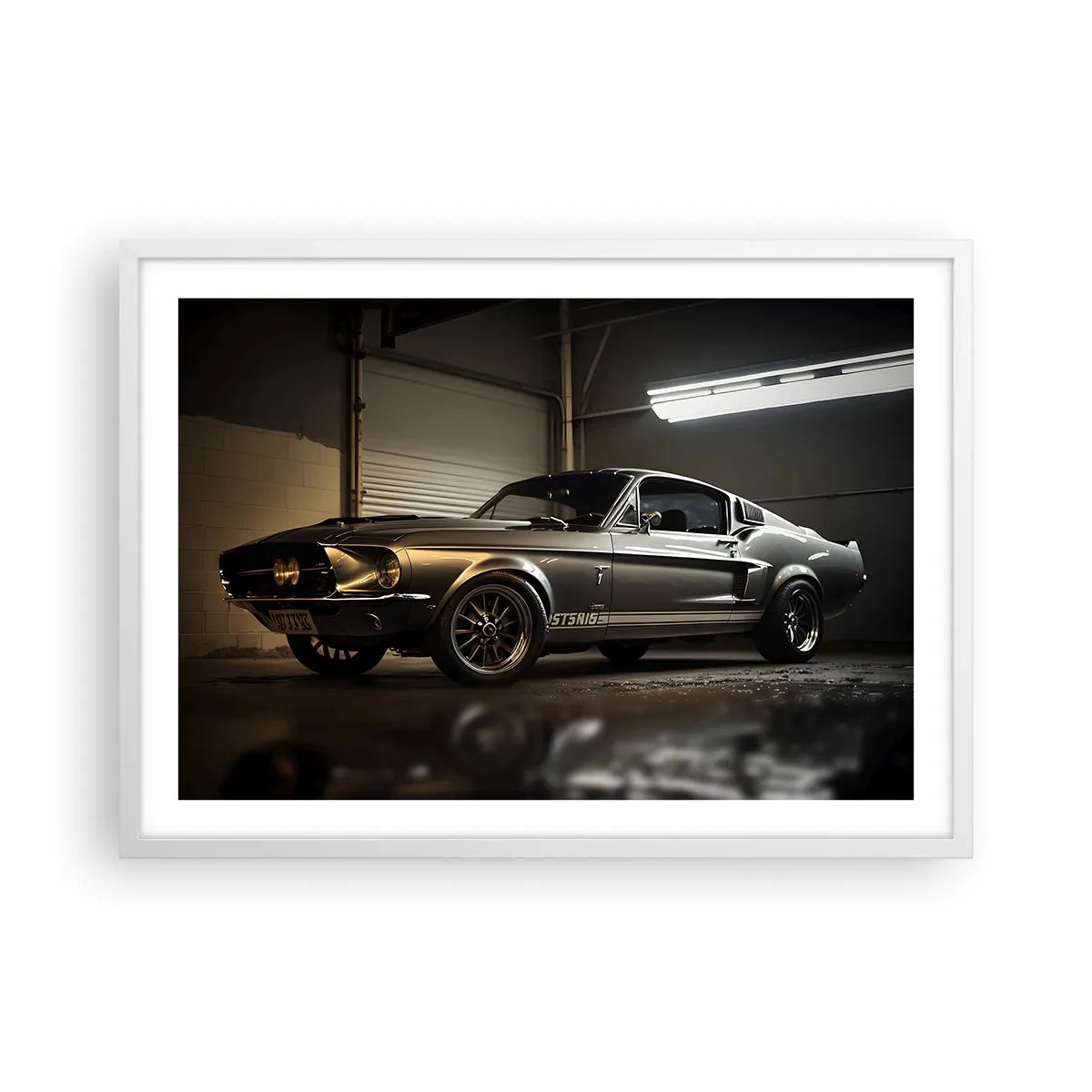 Affisch i vit ram - Tillbaka till det förflutna - 70x50 cm