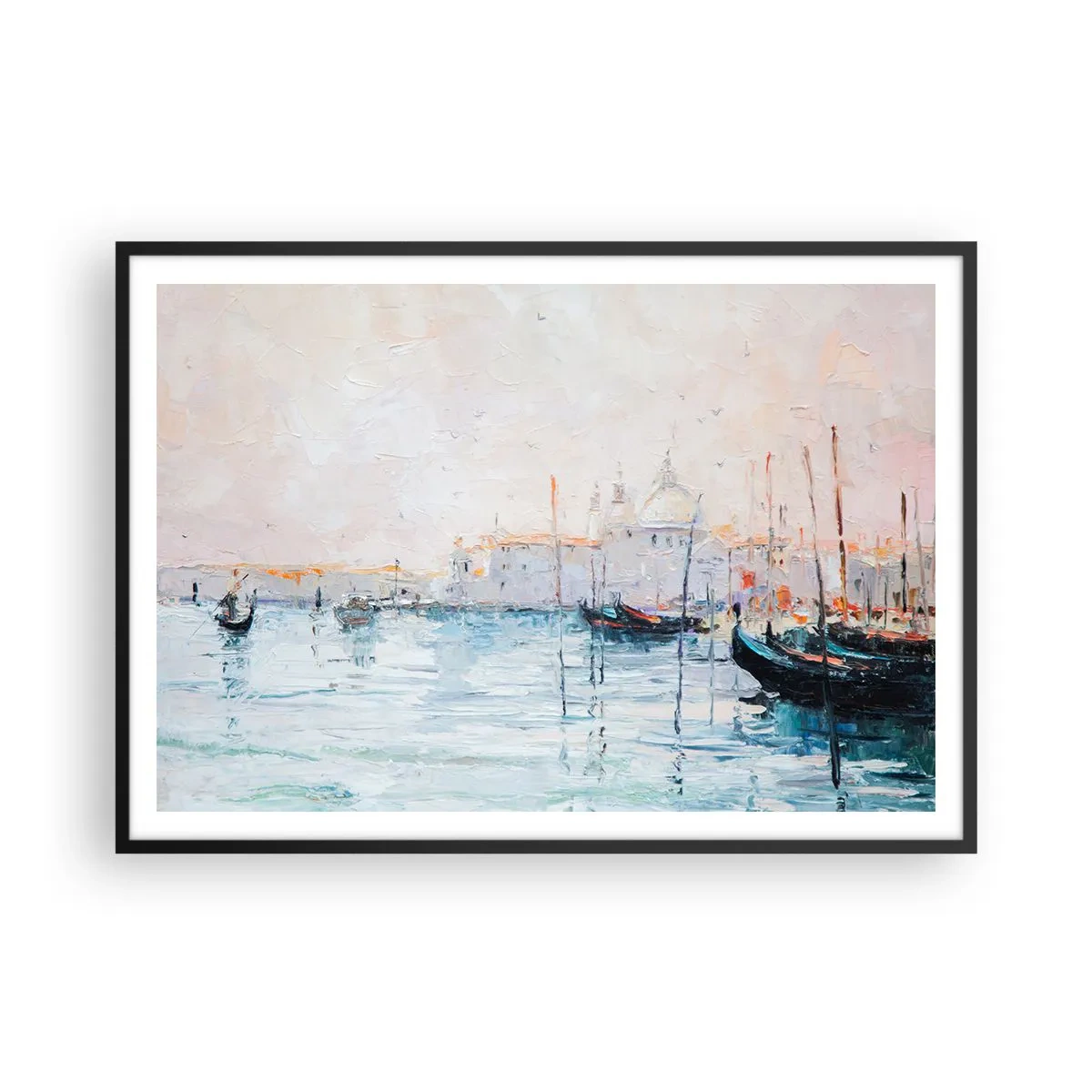 Affisch i svart ram - Bortom vatten, bortom dimma - 100x70 cm