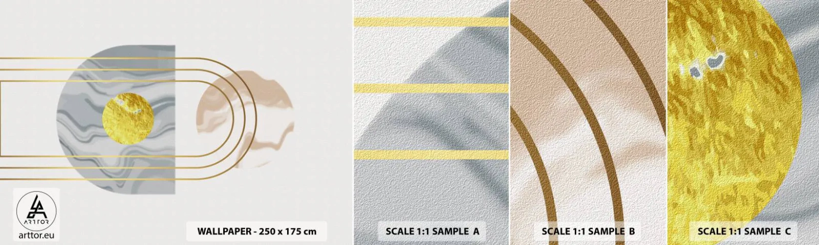 Provbit av självhäftande fototapet Deluxe Sticker - Ljushet och sken - Abstraktion, Bit, Grafik - 100x30 cm