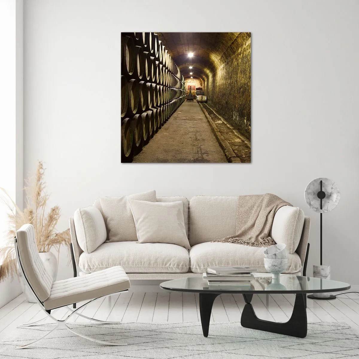 Glastavla - Bild på glas - Det är bra att kunna ligga - 60x60 cm