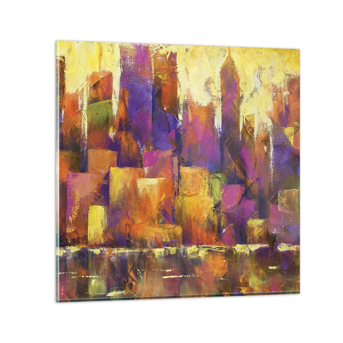 Glastavla - Bild på glas - Metropolis komposition - 50x50 cm