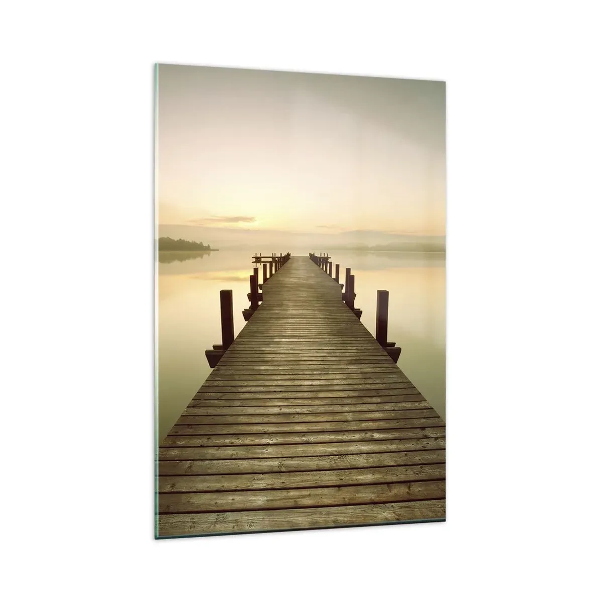 Glastavla - Bild på glas - Förgryning, gryning, ljus - 80x120 cm