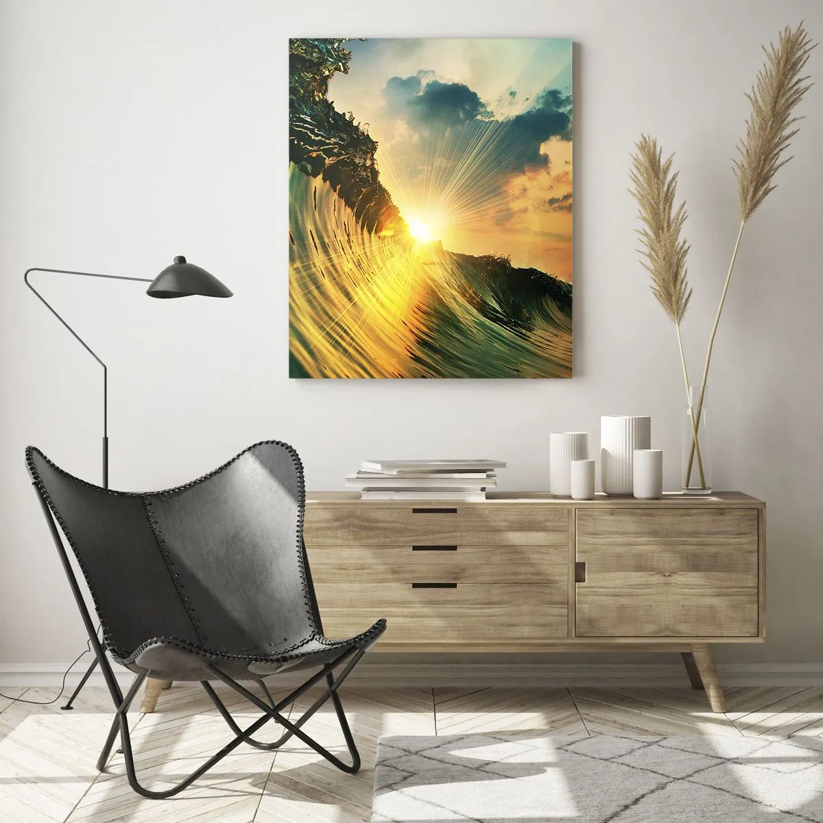 Glastavla - Bild på glas - Surfare, var är du? - 50x70 cm