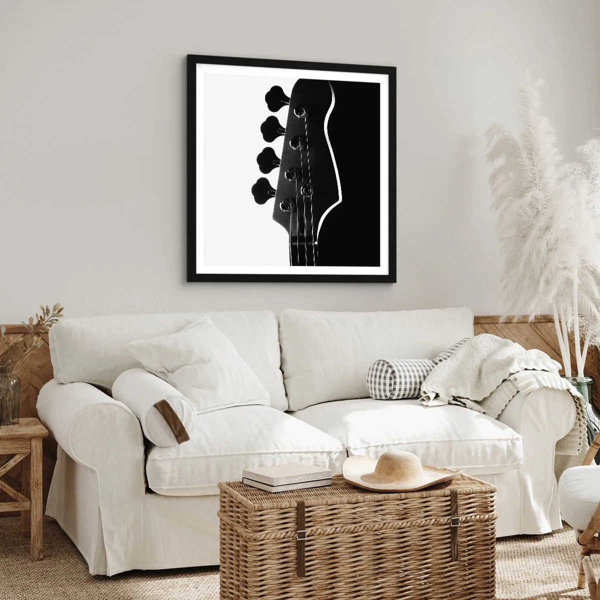 Affisch i svart ram - Rocktystnad - 40x40 cm