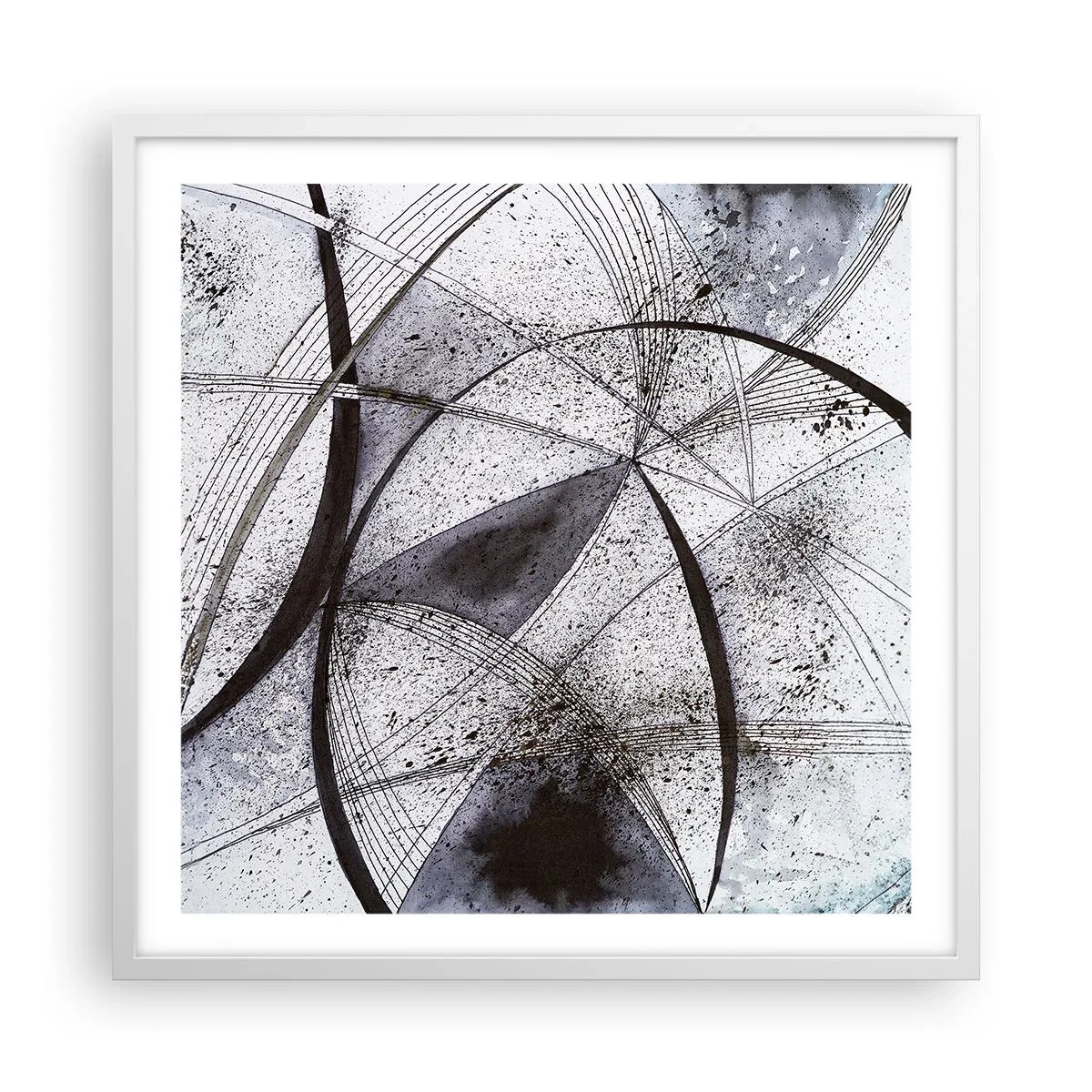 Affisch i vit ram - Futuristisk fantasi - 60x60 cm