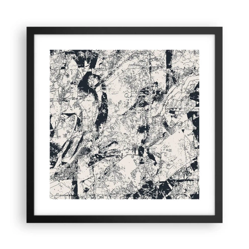 Affisch i svart ram - Motsatsernas interpenetration - 40x40 cm