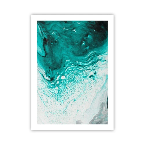 Affisch - Smälta sig in i vitt och turkos - 50x70 cm