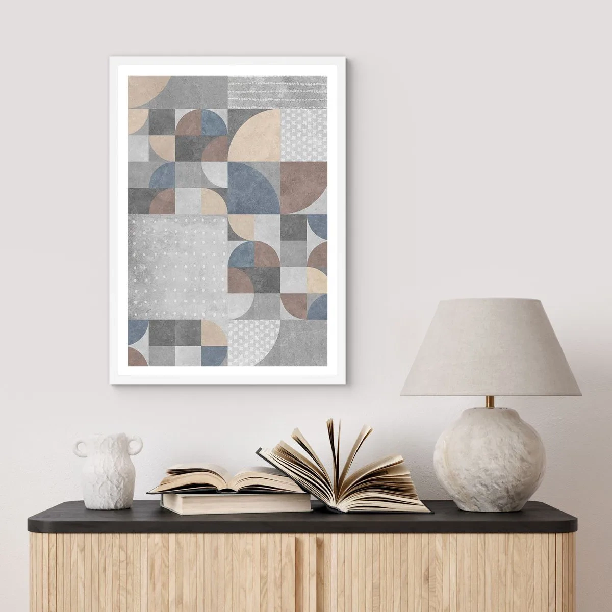 Affisch i vit ram - Keramisk fantasi - 70x100 cm