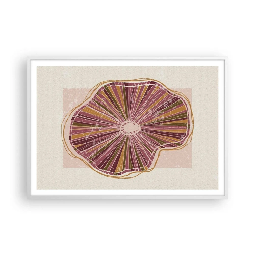 Affisch i vit ram - Strålande abstraktion - 100x70 cm