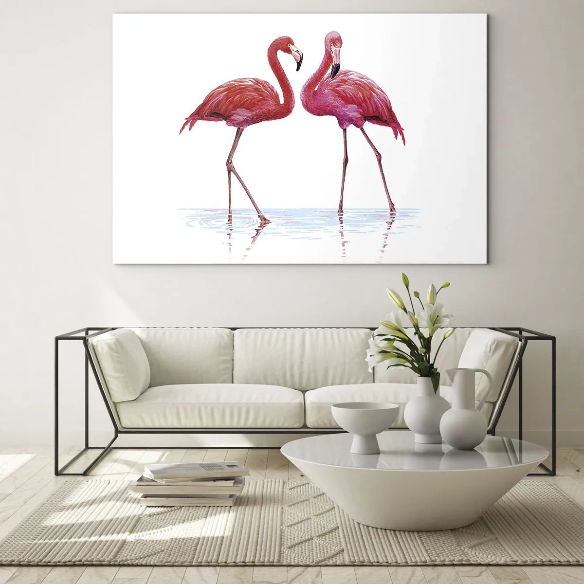 Glastavla - Bild på glas - Rosa rendez-vous - 120x80 cm